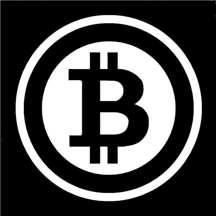 Car Sticker Large Bitcoin Cryptocurrency Blockchain Free Car Sticker PVC Car Waterproof Cover Scratch Black/White, 15cm*15cm