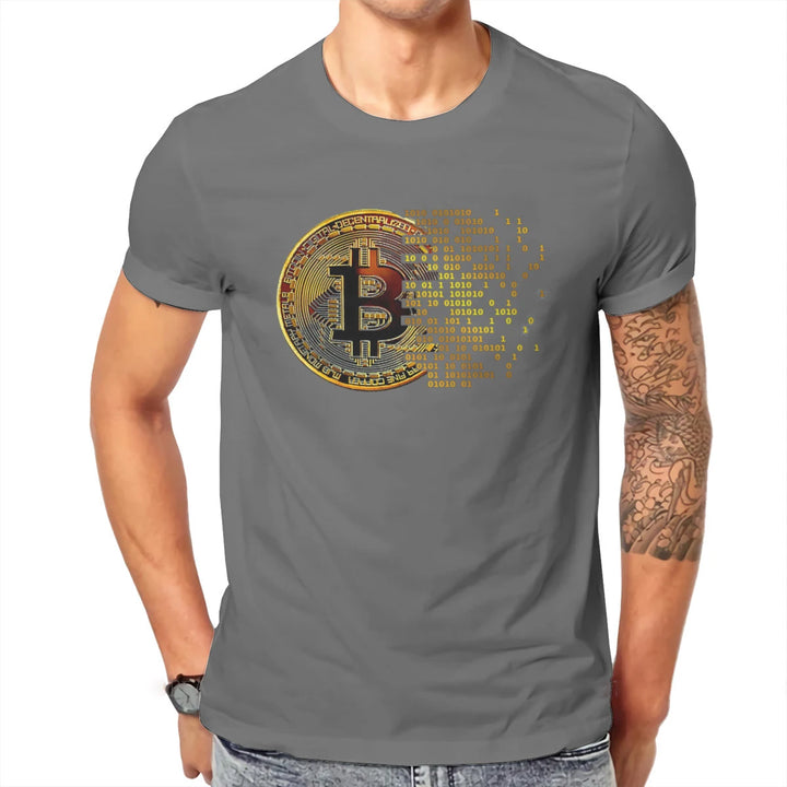 Crypto Cryptocurrency I Love Bitcoin Art Tshirt Classic Graphic Men's Tees Tops Loose Cotton Crewneck T Shirt