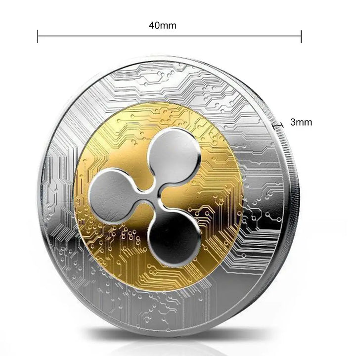 New Ripple Coin XRP CRYPTO Commemorative Ripple XRP Collectors Coin Gift Coin Art Collection Physical Gold Commemorative 40mm