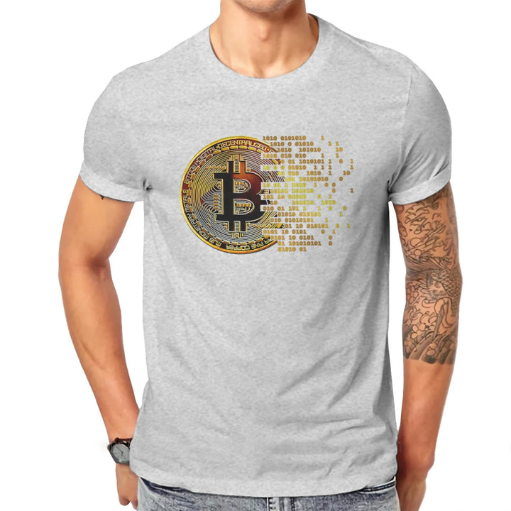 Crypto Cryptocurrency I Love Bitcoin Art Tshirt Classic Graphic Men's Tees Tops Loose Cotton Crewneck T Shirt