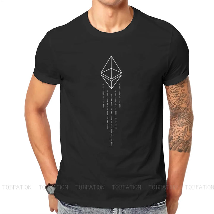 Bitcoin Cryptocurrency Ethereum to the Moon Tshirt Classic Men Alternative Teenager Clothing Tops Loose Cotton O-Neck T Shirt