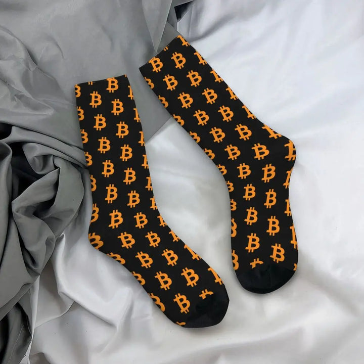 Bitcoin Cryptocurrency BTC Unisex Winter Socks Hip Hop Happy Socks street style Crazy Sock