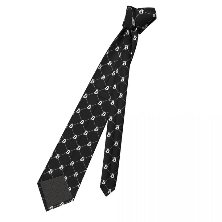 Bitcoin Pattern1 Classic Men's Printed Polyester 8cm Width Necktie Cosplay Party Accessory