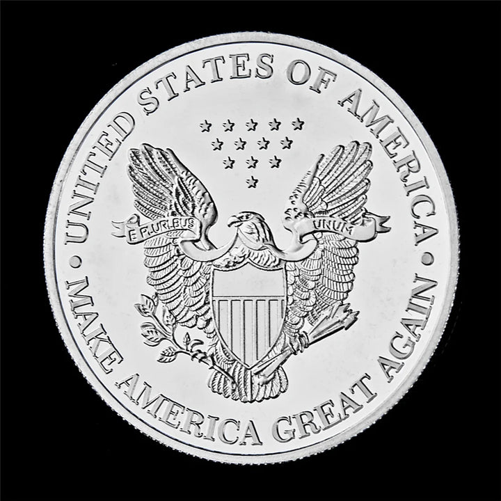 US President Trump Make America Great Again Silver Plated Coin Collection -In God We Trust