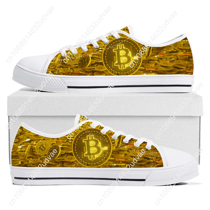 Bitcoin Cryptocurrency Miner BTC Coin Low Top High Quality Sneakers Mens Womens Teenager Canvas Sneaker Couple Shoes Custom Shoe