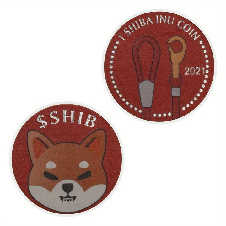 Dogecoin Killer SHIBA Inu Coin (SHIB) CRYPTO Metal Golden Plated Physical Shib Red Coin Doge Killer Souvenir Coins