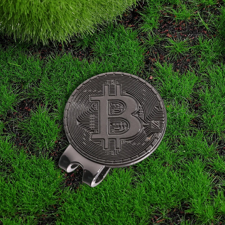 Hat Clip Ball Marker Bitcoin Shaped Magnetic Golf Mark Creative Fashion Golf Accessories Jewelry Gift For Friends