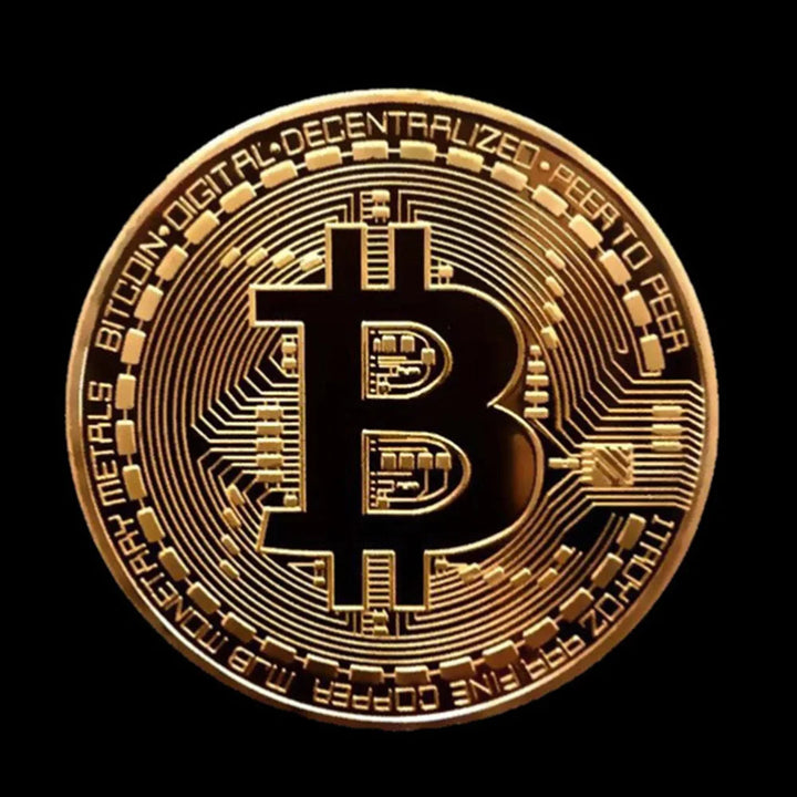 Gold Plated Bitcoin Coin Collectible Art Collection Gift Physical Commemorative Casascius crypto coin Metal Antique Imitation