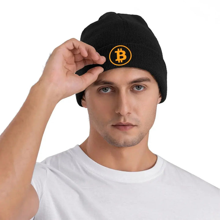 Bitcoin BTC Crypto Currency Knitted Bonnet Caps Fashion Keep Warm Hats