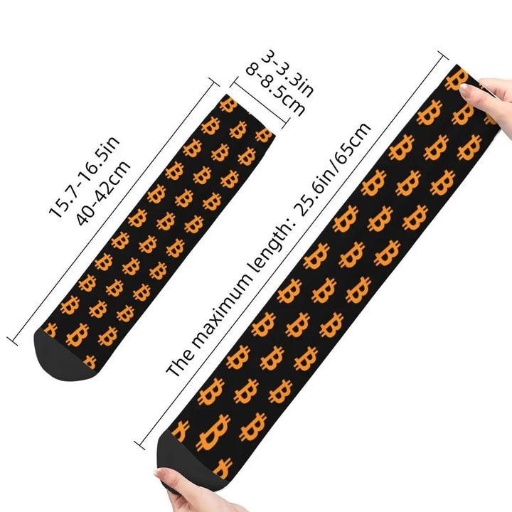 Bitcoin Cryptocurrency BTC Unisex Winter Socks Hip Hop Happy Socks street style Crazy Sock