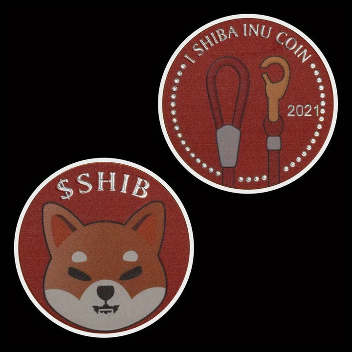 Dogecoin Killer SHIBA Inu Coin (SHIB) CRYPTO Metal Golden Plated Physical Shib Red Coin Doge Killer Souvenir Coins