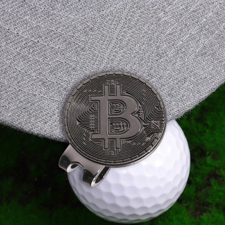 Hat Clip Ball Marker Bitcoin Shaped Magnetic Golf Mark Creative Fashion Golf Accessories Jewelry Gift For Friends