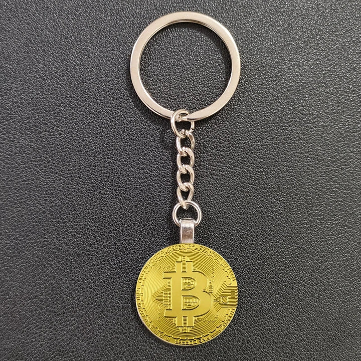 New Hot Bitcoin Keychain Alloy Key Ring Holder Car Bag Key Chain Women and Men Jewelry Gift