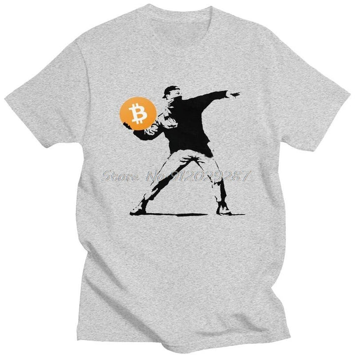 Mens Funny Cryptocurrency Bitcoin T Shirt Short Sleeve Cotton Tshirt Novelty T-shirt Leisure Crypto Btc Blockchain Geek Tee Tops