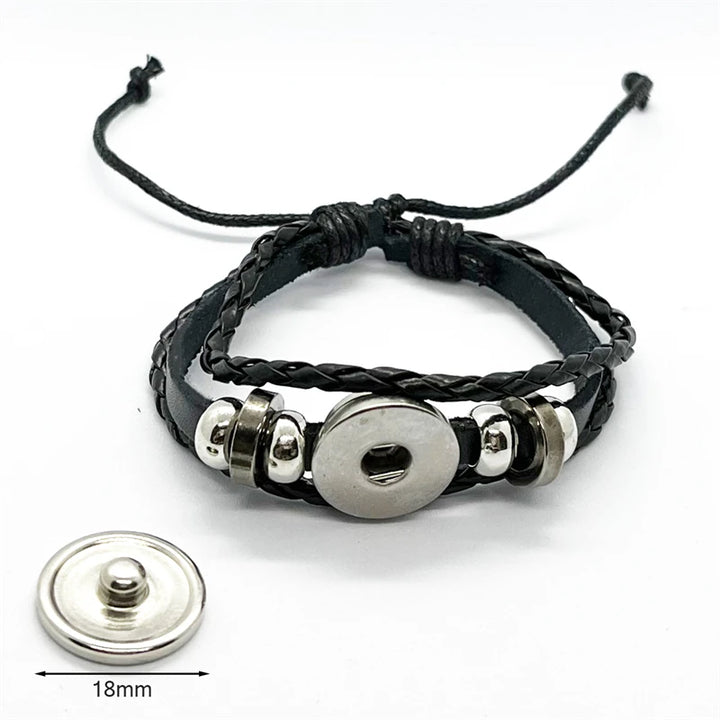 Bitcoin Design Leather Bracelet Cryptocurrency Bitcoin Theme Glass Dome Snap Button Bracelet & Bangle Fashion Women Men Jewelry