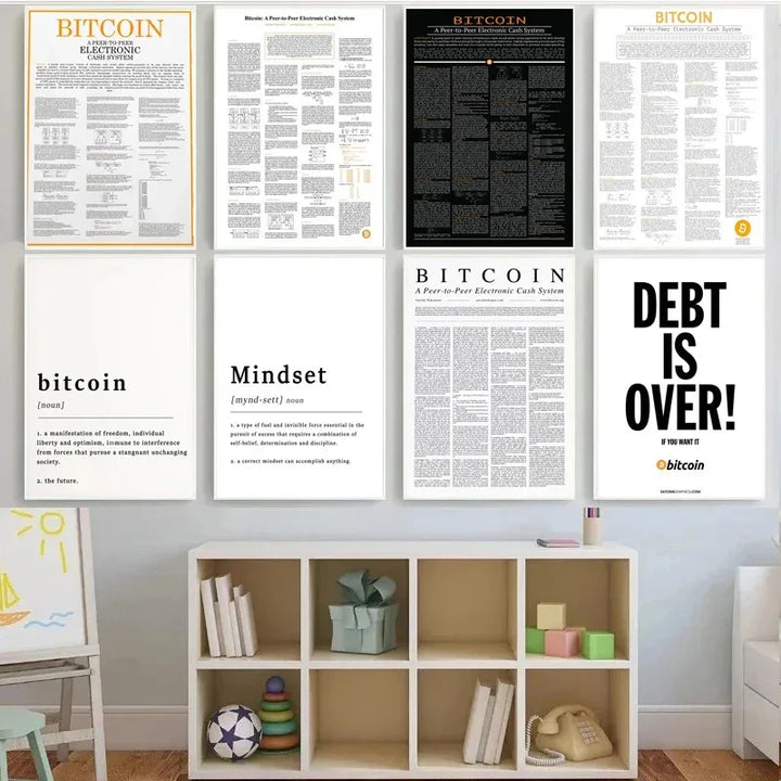 Gifts Bitcoin Whitepaper Quotes Modular Satoshi Nakamoto Poster Prints Canvas Painting Wall Art Picture Living Room Home Decor