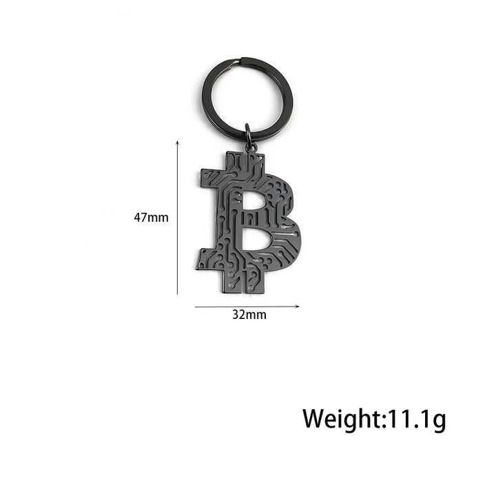 New Newest Bitcoin Keychain Gold Color Silver Color Music Band Keyring Pendant Women and Men Jewelry Collection Gift