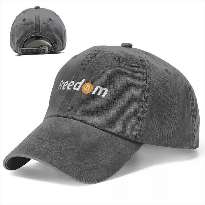 Bitcoin Freedom Denim Baseball Cap Adjustable Hats Women Men Crypto Btc Blockchain Cap Spring Autumn Classic Casquette Gorras