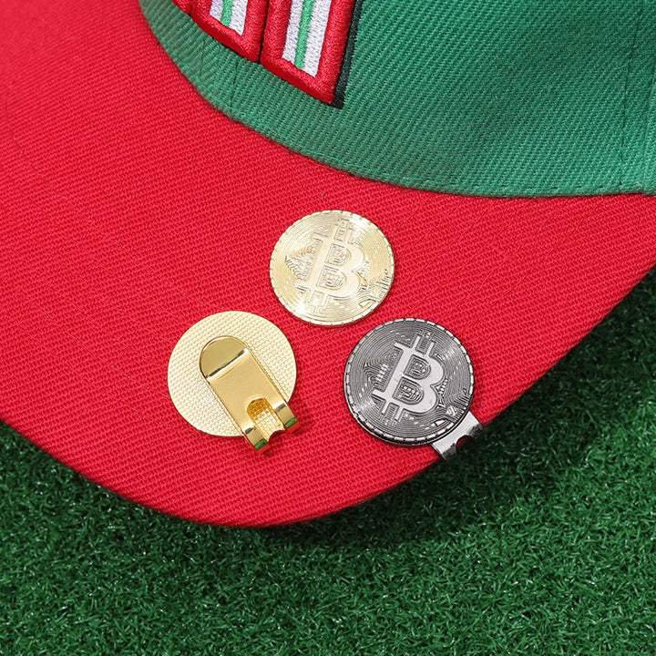 Hat Clip Ball Marker Bitcoin Shaped Magnetic Golf Mark Creative Fashion Golf Accessories Jewelry Gift For Friends