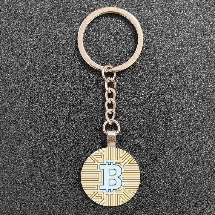 New Hot Bitcoin Keychain Alloy Key Ring Holder Car Bag Key Chain Women and Men Jewelry Gift