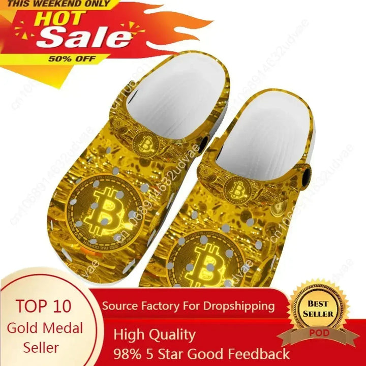 Bitcoin Cryptocurrency Miner BTC Coin Home Clogs Custom Water Shoes Mens Womens Teenager Shoe Garden Clog Beach Hole Slippers