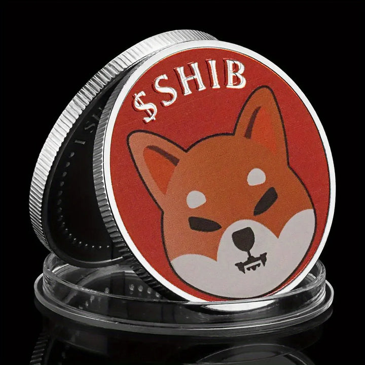 Dogecoin Killer SHIBA Inu Coin (SHIB) CRYPTO Metal Golden Plated Physical Shib Red Coin Doge Killer Souvenir Coins