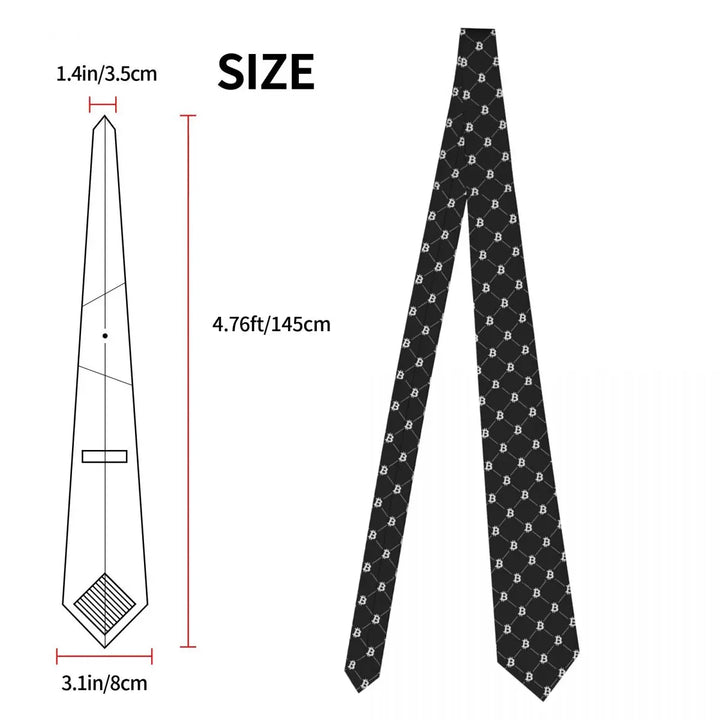 Bitcoin Pattern1 Classic Men's Printed Polyester 8cm Width Necktie Cosplay Party Accessory