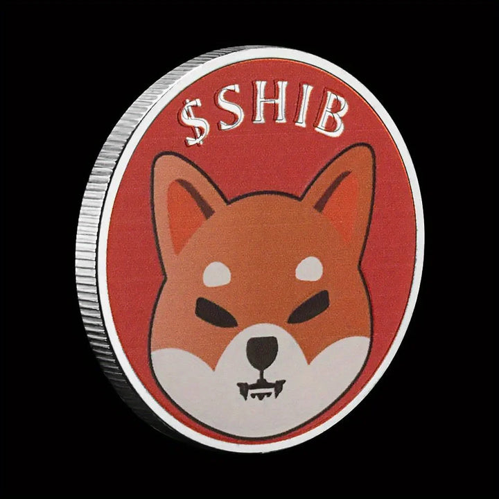 Dogecoin Killer SHIBA Inu Coin (SHIB) CRYPTO Metal Golden Plated Physical Shib Red Coin Doge Killer Souvenir Coins