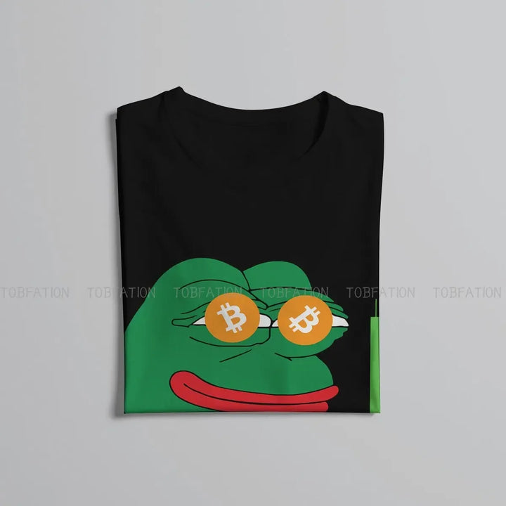 Pepe Frog Animal TShirt for Men Bitcoin Crypto Humor Summer Sweatshirts T Shirt High Quality Trendy Loose