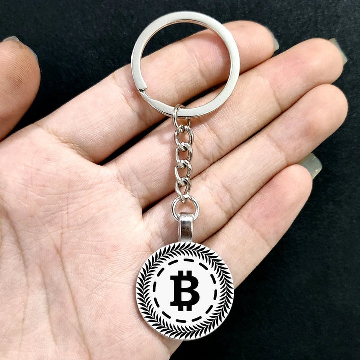 New Hot Bitcoin Keychain Alloy Key Ring Holder Car Bag Key Chain Women and Men Jewelry Gift