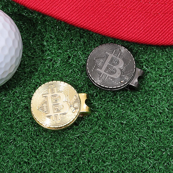 Hat Clip Ball Marker Bitcoin Shaped Magnetic Golf Mark Creative Fashion Golf Accessories Jewelry Gift For Friends