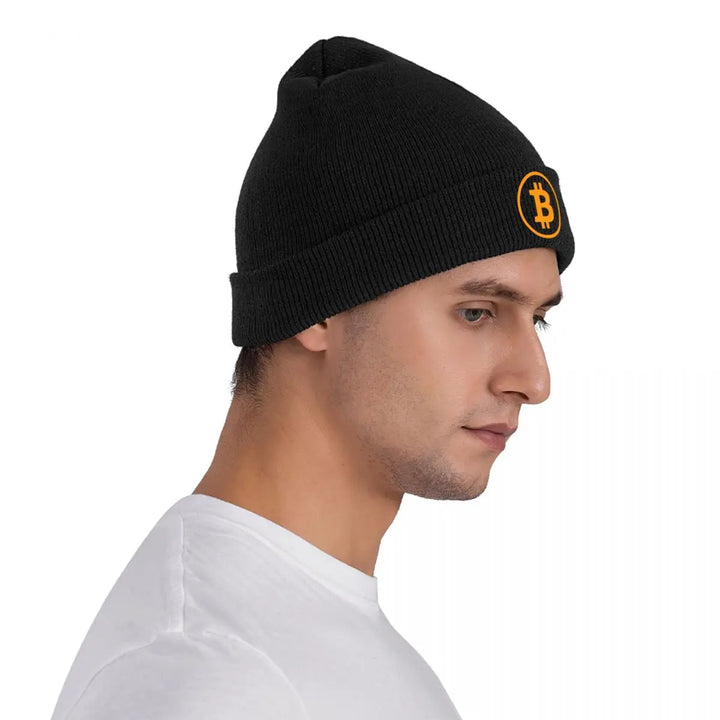 Bitcoin BTC Crypto Currency Knitted Bonnet Caps Fashion Keep Warm Hats