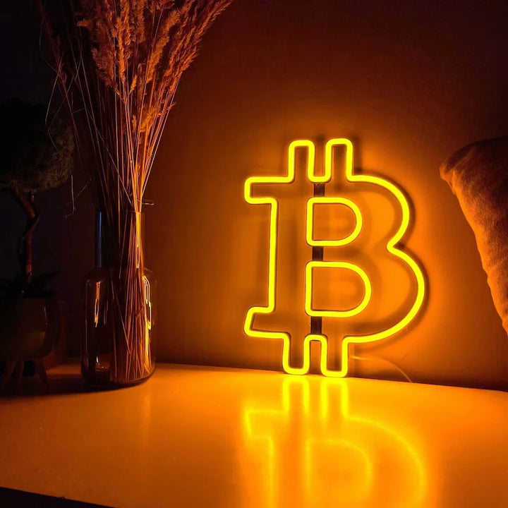 Bitcoin Neon Sign Custom Led Neon Neon for Home Bar Shop Wall Decor Bitcoin Art Signs Trader Wall Decor Man Cave Bar Sign