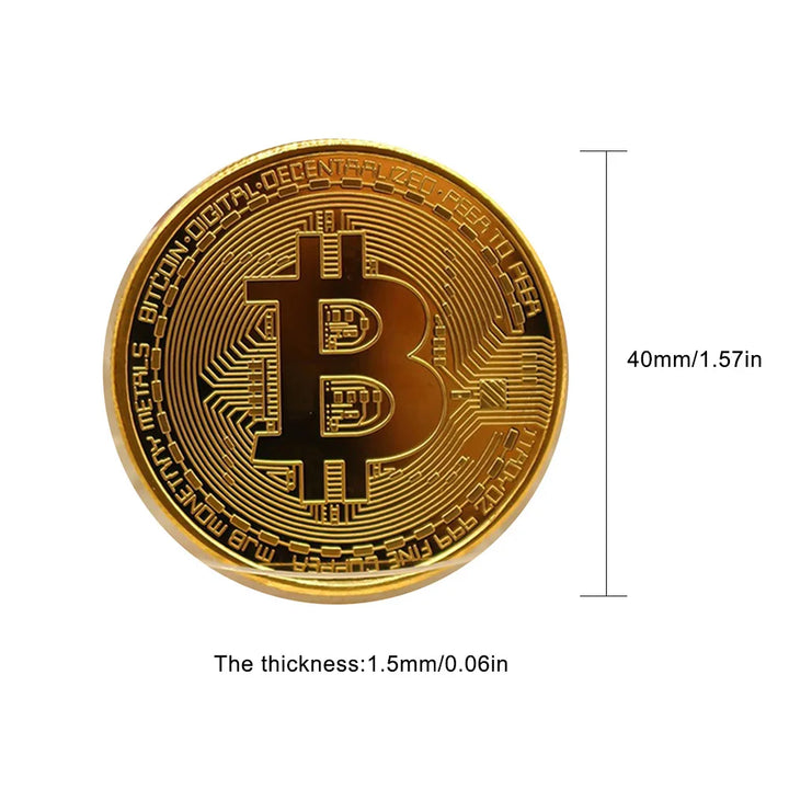 Gold Plated Bitcoin Coin Collectible Art Collection Gift Physical Commemorative Casascius crypto coin Metal Antique Imitation