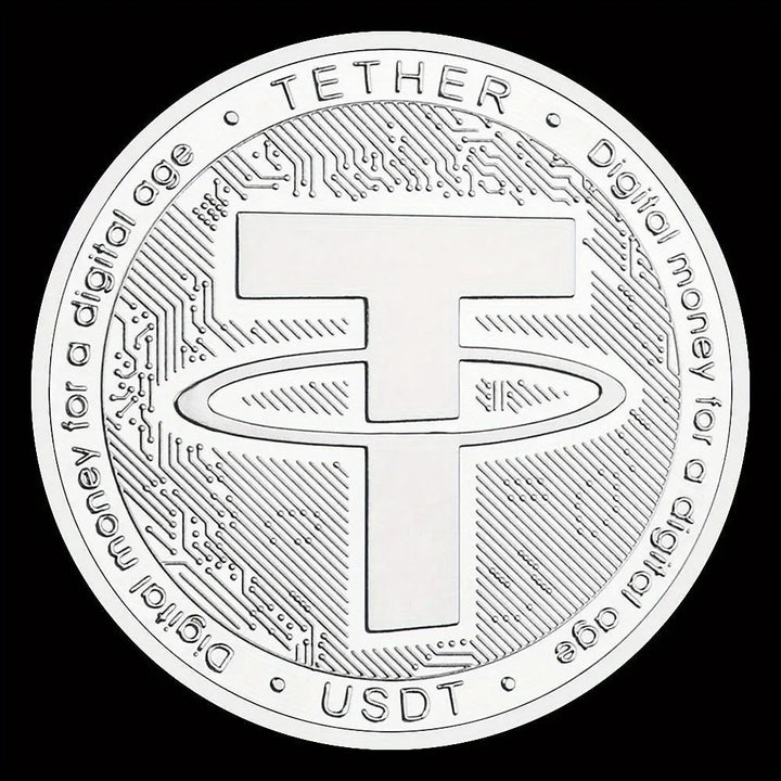 USDT Cryptocurrency Physical Coin Tether USD Collectible Golden Plated Crypto Coin Souvenir Gift Commemorative Coin