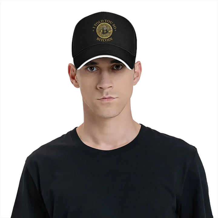 DESIGN Unisex Baseball Caps Peaked Cap I Told You So Bitcoin Sun Shade Hats for Men Women