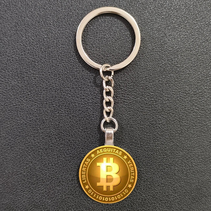 New Hot Bitcoin Keychain Alloy Key Ring Holder Car Bag Key Chain Women and Men Jewelry Gift