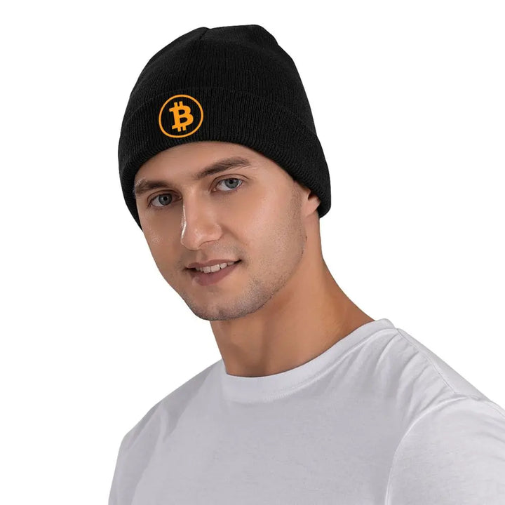 Bitcoin BTC Crypto Currency Knitted Bonnet Caps Fashion Keep Warm Hats