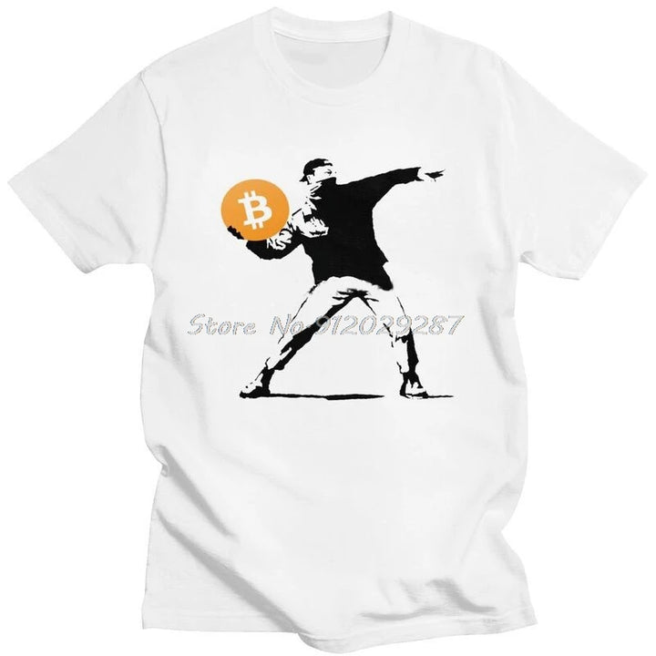 Mens Funny Cryptocurrency Bitcoin T Shirt Short Sleeve Cotton Tshirt Novelty T-shirt Leisure Crypto Btc Blockchain Geek Tee Tops