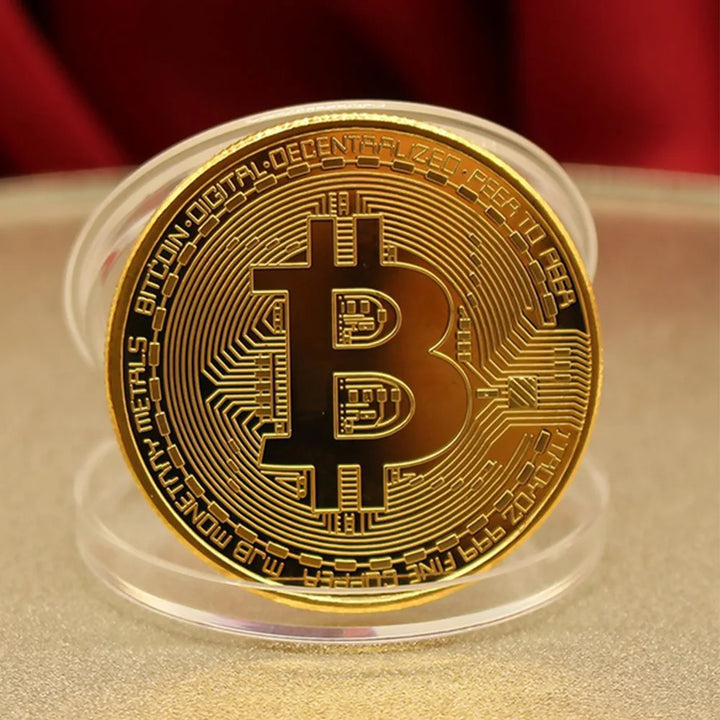 Gold Plated Bitcoin Coin Collectible Art Collection Gift Physical Commemorative Casascius crypto coin Metal Antique Imitation