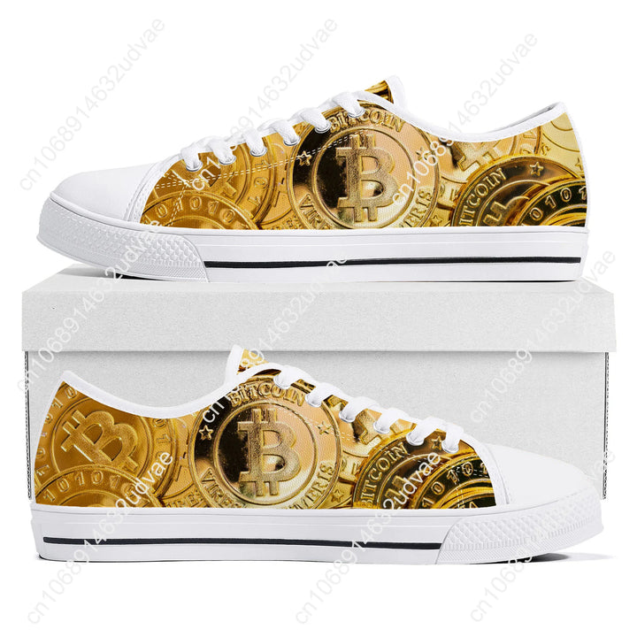 Bitcoin Cryptocurrency Miner BTC Coin Low Top High Quality Sneakers Mens Womens Teenager Canvas Sneaker Couple Shoes Custom Shoe