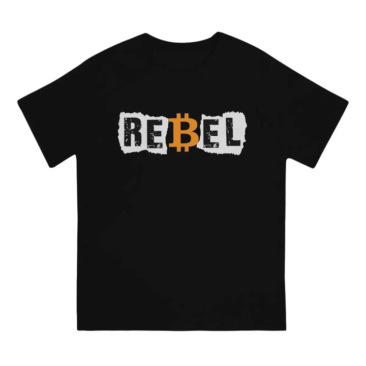 Rebel Man's TShirt Bitcoin Crypto O Neck Short Sleeve Polyester T Shirt Funny Birthday Gifts