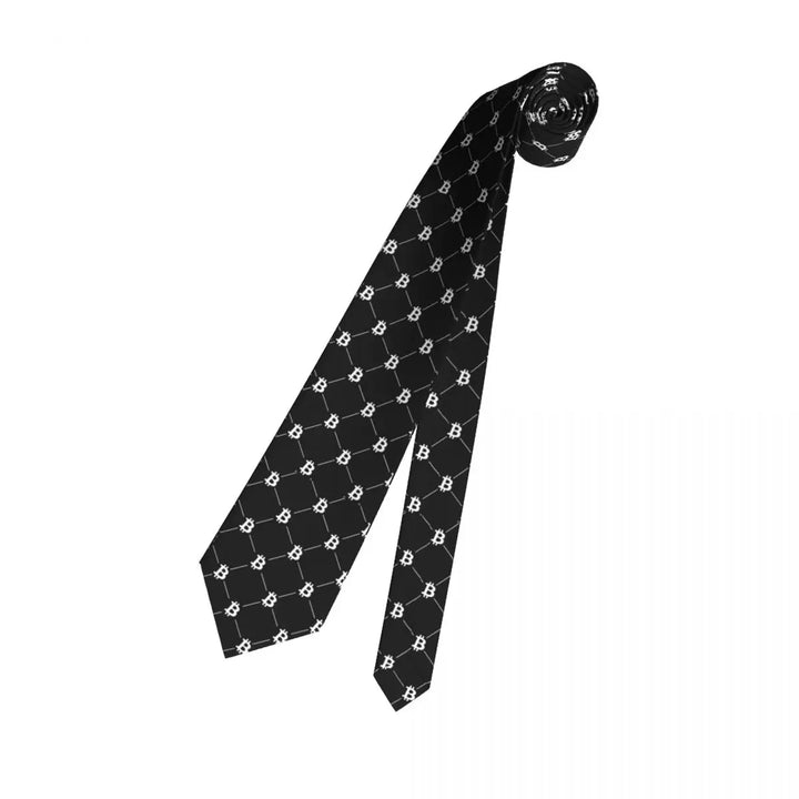 Bitcoin Pattern1 Classic Men's Printed Polyester 8cm Width Necktie Cosplay Party Accessory