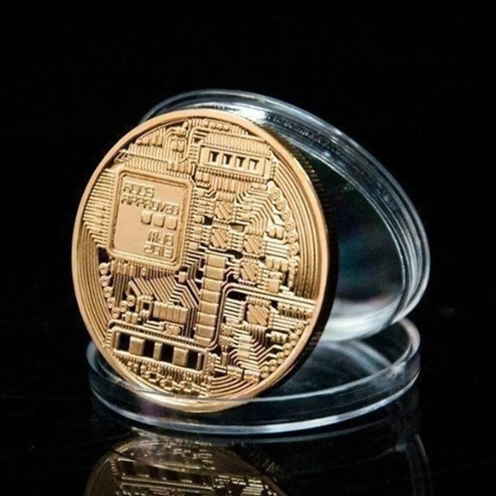 Gold Plated Bitcoin Coin Collectible Art Collection Gift Physical Commemorative Casascius crypto coin Metal Antique Imitation