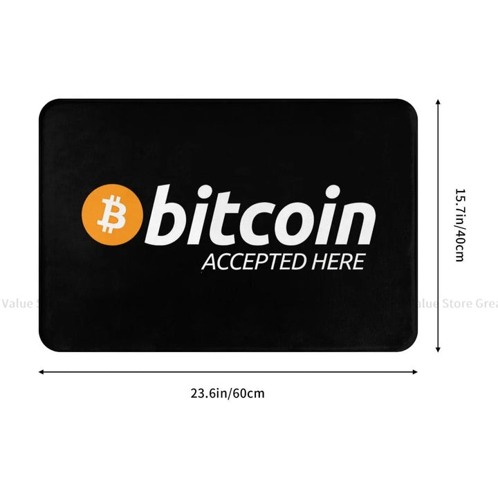 Cryptocurrency Bedroom Mat Bitcoin Accepted Here Doormat Living Room Carpet Outdoor Rug Home Decoration