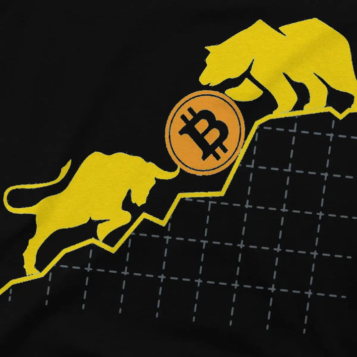 Men's T-Shirts Bitcoin Trader Crypto Asset Trader Bull Vs. Bear Funny Cotton Tee Shirt Short Sleeve Cryptocurrency Art T Shirts