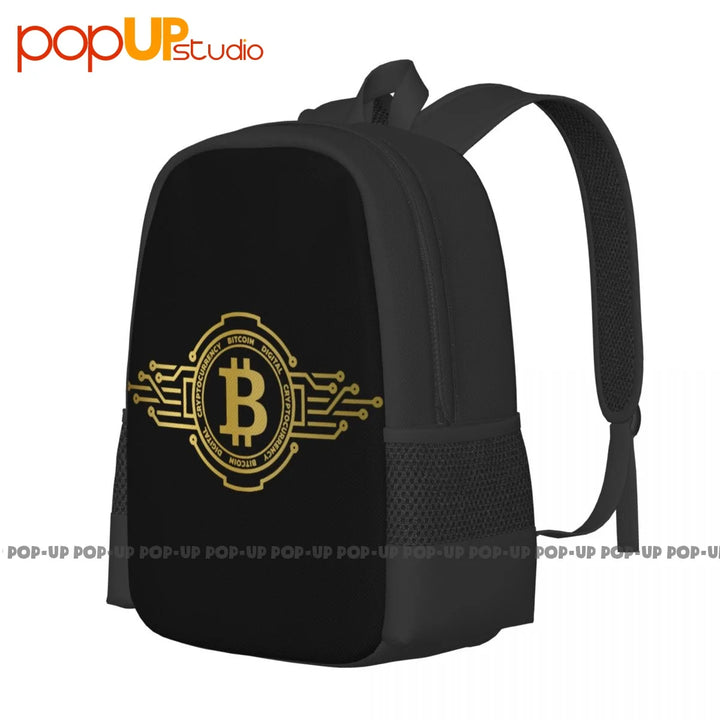 Bitcoin Crypto Currency Traders Gold Coin Backpack Large Capacity Gym Schoolbag Sports Style Clothes Backpacks