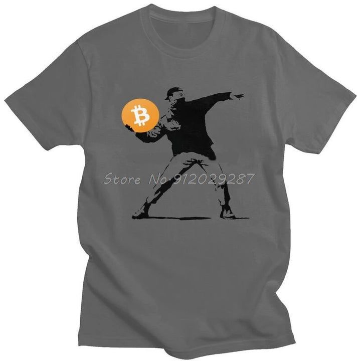 Mens Funny Cryptocurrency Bitcoin T Shirt Short Sleeve Cotton Tshirt Novelty T-shirt Leisure Crypto Btc Blockchain Geek Tee Tops