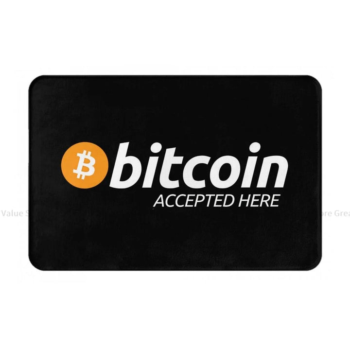 Cryptocurrency Bedroom Mat Bitcoin Accepted Here Doormat Living Room Carpet Outdoor Rug Home Decoration