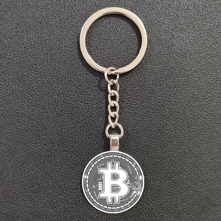 New Hot Bitcoin Keychain Alloy Key Ring Holder Car Bag Key Chain Women and Men Jewelry Gift